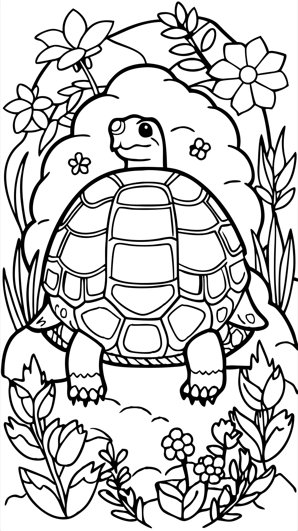 Página para colorear de tortuga